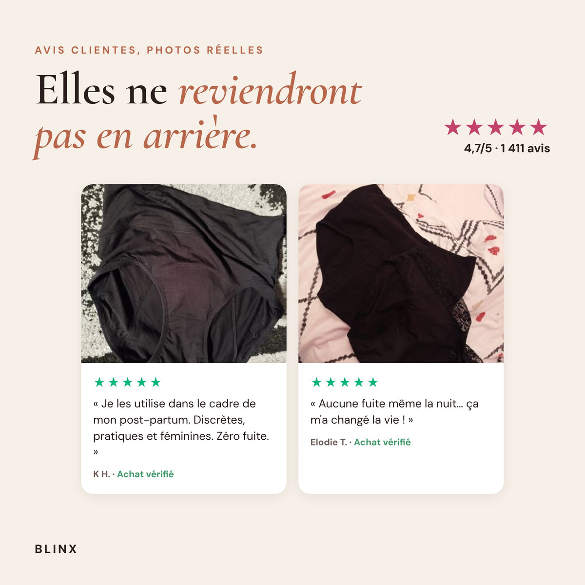 Boxer Menstruel Taille Haute Maxie (Lot de 3)